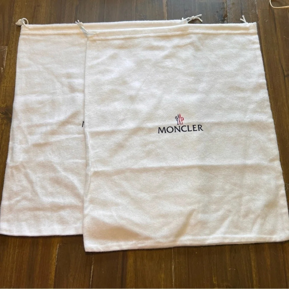 Moncler Dust Bag Bundle Set Of 2 Drawstring Bag Travel Protective Cases White - Picture 1 of 7